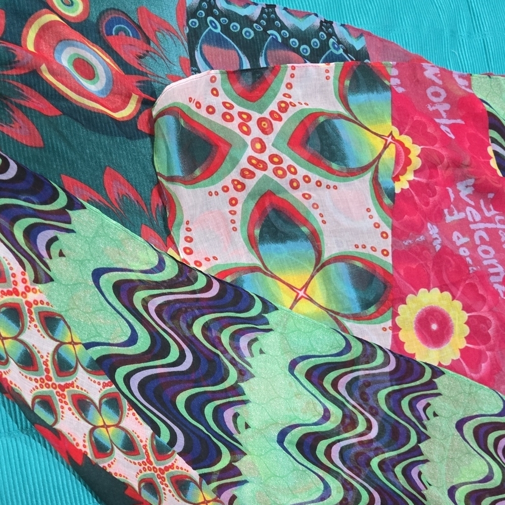 Vibrant Multicolor Patterned Scarf